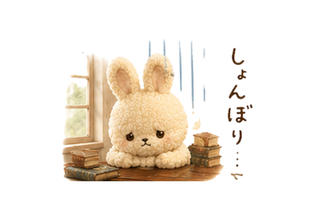 しょんぼりしてるうさぎさん