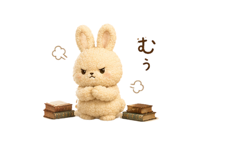 怒っているうさぎさん