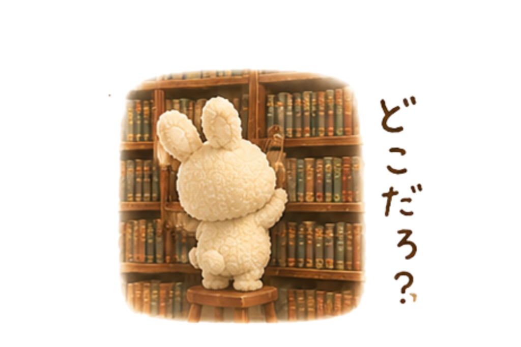 探し物をしているうさぎさん
