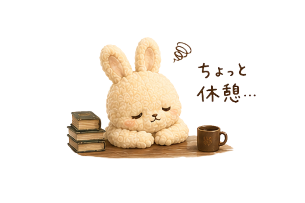 休憩の大切さを表すうさぎさん