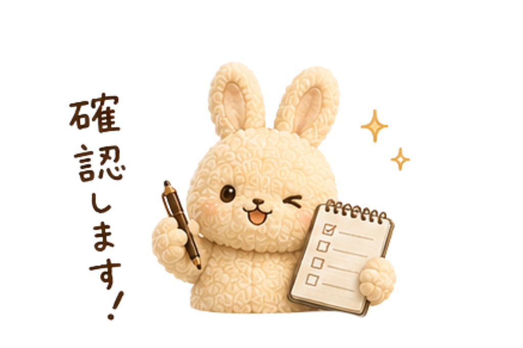 確認中のうさぎさん