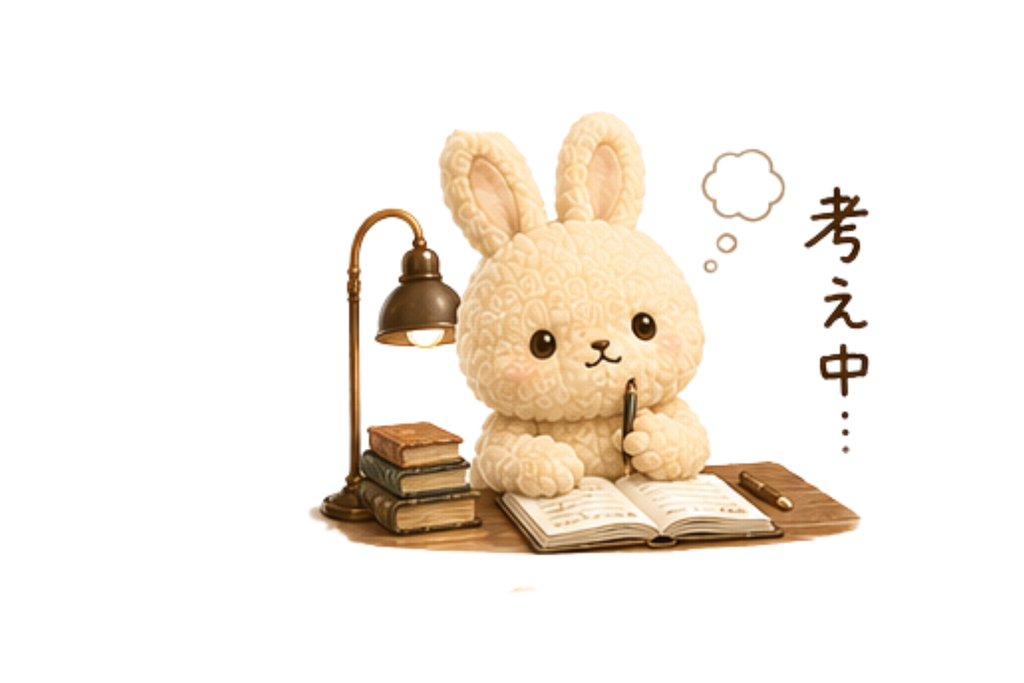 考え中のうさぎさん